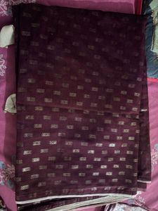 Brown Embroidery Blouse and saree