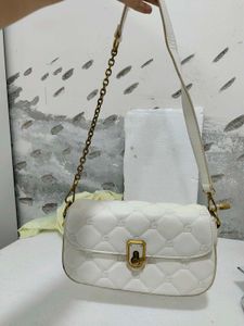Chic White Quilted Shoulder Bag