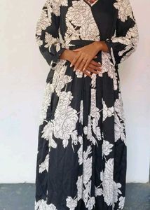 Elegant Floral Print Wrap Dress