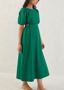 Green Cutout Midi Dress