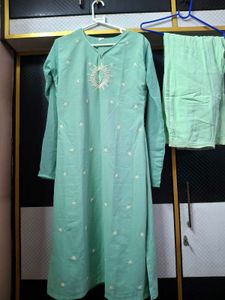 Mint Green Embroidered Kurta Set