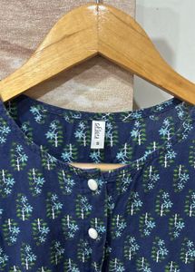 Blue Floral Print Kurta