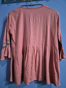 Printed Pink Peplum Top