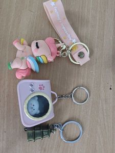 Cute Unicorn & Bear Keychain Set
