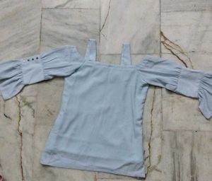 Stylish Cold Shoulder Bell Sleeve Top