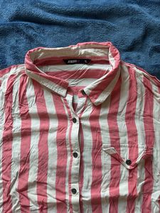 Striped Button-Down Top