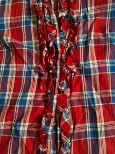 Cute Plaid Ruffle Blouse
