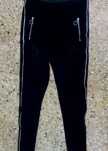 Chic Black Trousers with Side Stripe