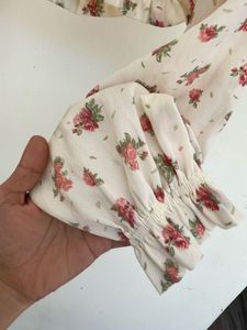 Floral Long Sleeve Crop Top