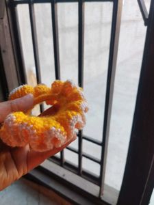 Handmade Crochet Flower Hair Tie ( Pack of 2)