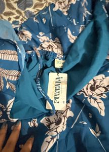 Chic Blue Floral Tiered Midi Dress