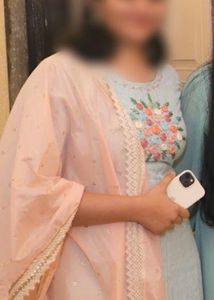 Embroidered Light Blue Kurta