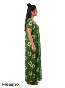 Green Floral Nightgown