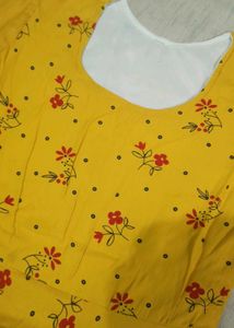 Stylish printed yellow frock