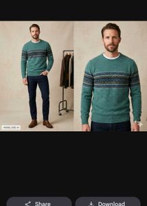 Men's Teal Fair Isle Sweater