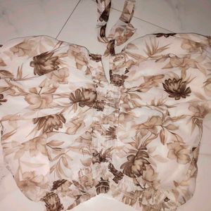 Floral Sheer Off-Shoulder Top