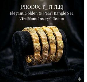 Elegant Gold Pearl Bangle Set