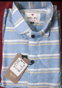Men's Blue Striped Casual Shirt