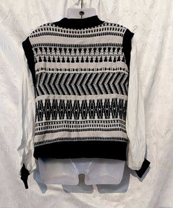 Y2k Patterned Knit Vest Sweater 🖤