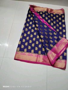 Blue silk saree