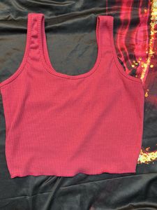 Pink Sleeveless Crop Top