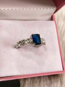 Elegant Blue Stone Ring 925 silver