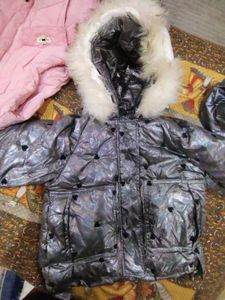Girls' Sparkly Heart Puffer Jacket