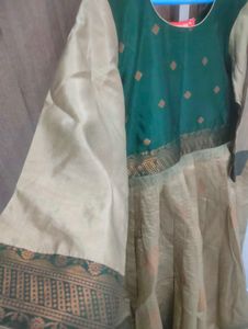 Elegant Green and Gold Ethnic Gown