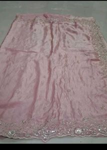 Beautiful light pink Saree with Blouse