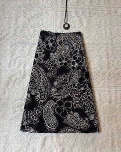 Sequin Floral Print Top &amp; Skirt Combo