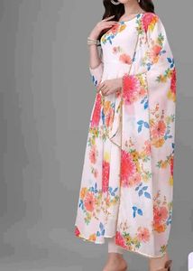 Floral Print Kurta with dupatta