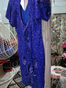 Blue Sequin Party Dress