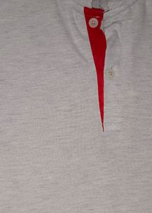 Gray Polo Shirt with Red &amp; Blue Trim