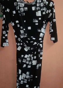 Chic Geometric Print Midi Dress