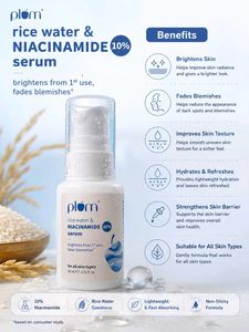 Plum Rice Water & 10% Niacinamide Face Serum|30ml