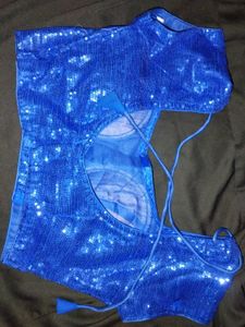 Sparkling Blue Sequin Blouse