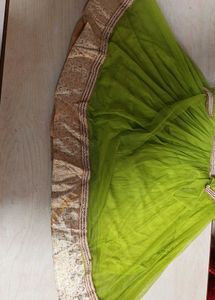 Green Embroidered Girls Anarkali Dress