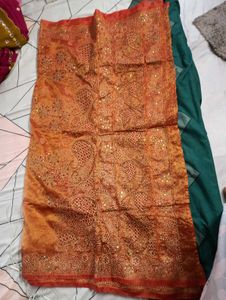 Orange Embellished saree