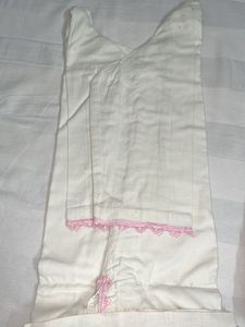 Elegant White Kurta Set with Floral Dupatta