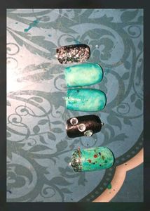 Sparkling &amp; Teal Nail Art