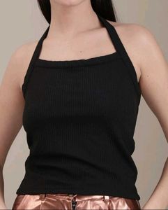 Chic Black Halter Neck Top