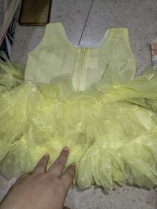 Beautiful Yellow Ruffled Party Dress