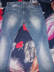 Men's Blue Washed Denim Jeans
