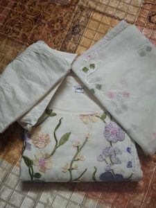 Embroidered Kurta with organza dupatta