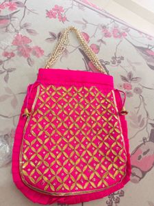 Beautiful Gota Patti Work Potli Bag