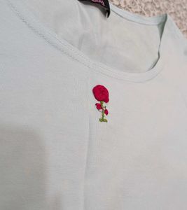 Cute Strawberry Embroidered Baby Tee