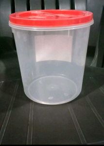 Clear Plastic Container with Red Lid