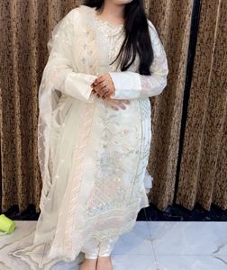 Elegant White Embroidered Kurta Set