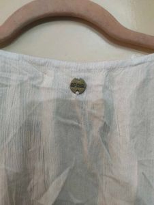Embroidered White Sleeveless Top