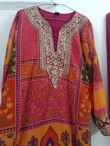 Embellished Kurta Set with Dupatta &amp; Palazzos